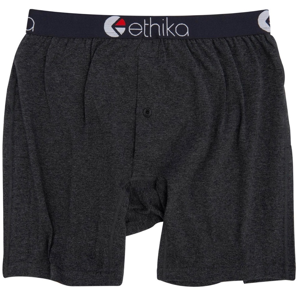 NWT ethika Charcoal Gray Boxer Briefs with Black Waistband Logo (XL)
